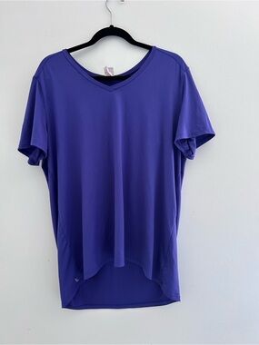 Lole Women's Purple V-Neck Short Sleeve Tee